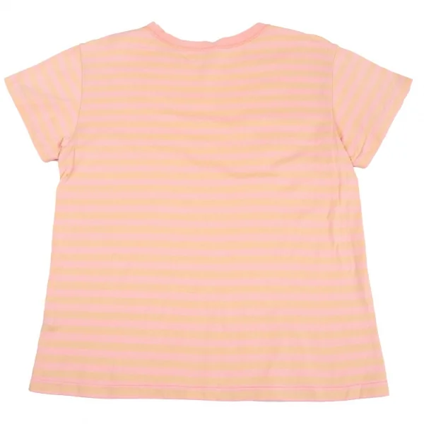 マドモアゼルノンノンMademoiselle NON NON コットンボーダーTシャツ 薄黄ピンクL位 K-76677_006