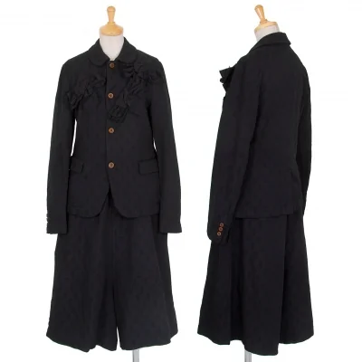 コムコム コムデギャルソンCOMME des GARCONS ポリ製品染めジャガードリボンセットアップ 黒