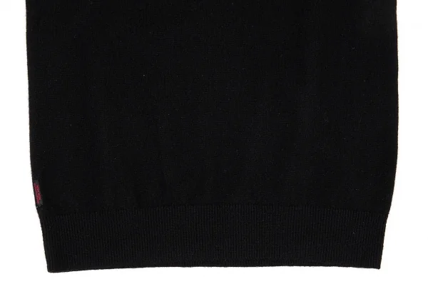 マドモアゼルノンノンMademoiselle NON NON バイカラーカシミヤベスト 黒茶M位 K-76743_006