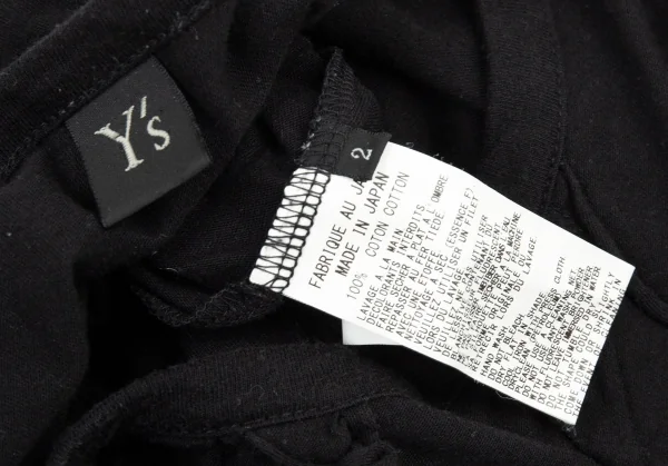 ワイズY's フロントギャザーラインカットソー 黒2 K-76778_012