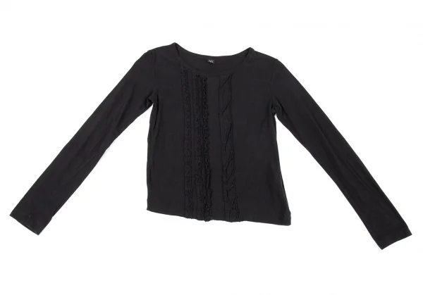 ワイズY's フロントギャザーラインカットソー 黒2 K-76778_002