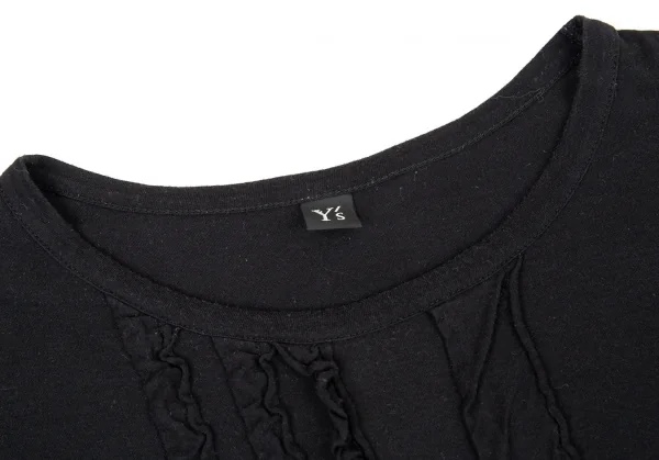 ワイズY's フロントギャザーラインカットソー 黒2 K-76778_004