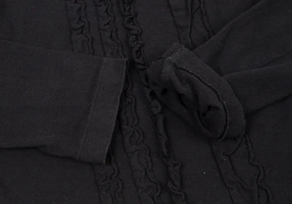 ワイズY's フロントギャザーラインカットソー 黒2 K-76778_007