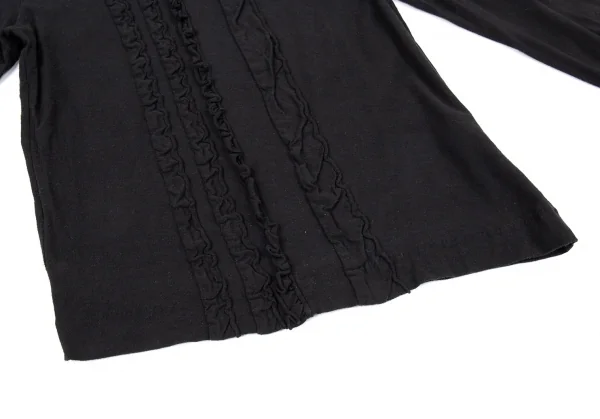 ワイズY's フロントギャザーラインカットソー 黒2 K-76778_008