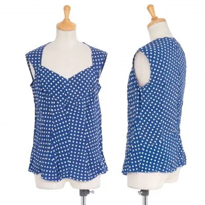 ジュンヤワタナベ コムデギャルソンJUNYA WATANABE COMME des GARCONS ドットキュプラノースリーブ 青白