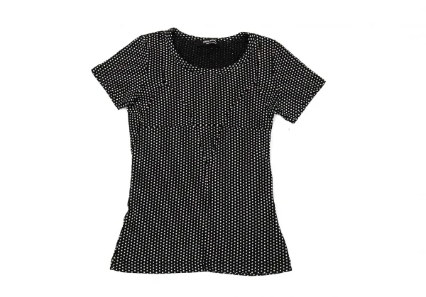 ジュンヤワタナベ コムデギャルソンJUNYA WATANABE COMME des GARCONS 切替デザインレーヨンストレッチドットカットソー 黒白S位 K-76804_002