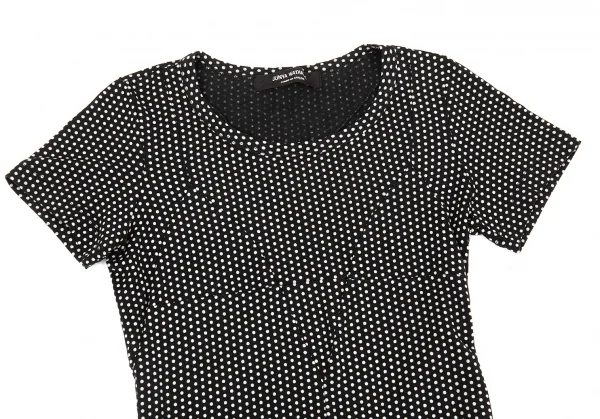 ジュンヤワタナベ コムデギャルソンJUNYA WATANABE COMME des GARCONS 切替デザインレーヨンストレッチドットカットソー 黒白S位 K-76804_003