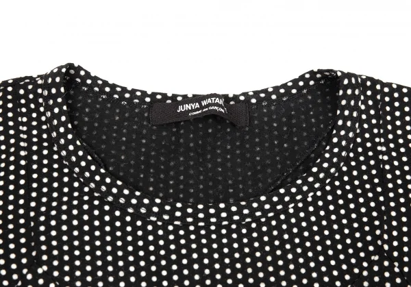 ジュンヤワタナベ コムデギャルソンJUNYA WATANABE COMME des GARCONS 切替デザインレーヨンストレッチドットカットソー 黒白S位 K-76804_004