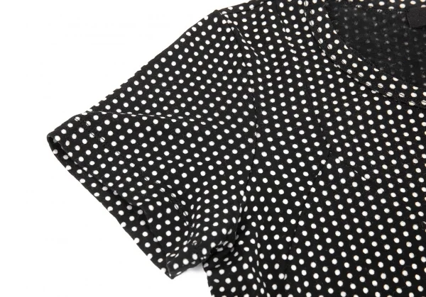 ジュンヤワタナベ コムデギャルソンJUNYA WATANABE COMME des GARCONS 切替デザインレーヨンストレッチドットカットソー 黒白S位 K-76804_005