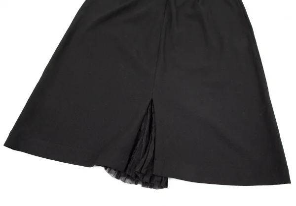 ジュンヤワタナベ コムデギャルソンJUNYA WATANABE COMME des GARCONSバックプリーツスリットストレッチスカート 黒M K-76812_013