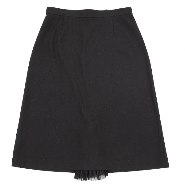 ジュンヤワタナベ コムデギャルソンJUNYA WATANABE COMME des GARCONSバックプリーツスリットストレッチスカート 黒M K-76812_002