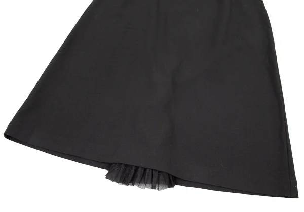 ジュンヤワタナベ コムデギャルソンJUNYA WATANABE COMME des GARCONSバックプリーツスリットストレッチスカート 黒M K-76812_005
