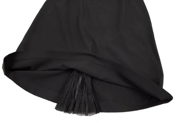 ジュンヤワタナベ コムデギャルソンJUNYA WATANABE COMME des GARCONSバックプリーツスリットストレッチスカート 黒M K-76812_006