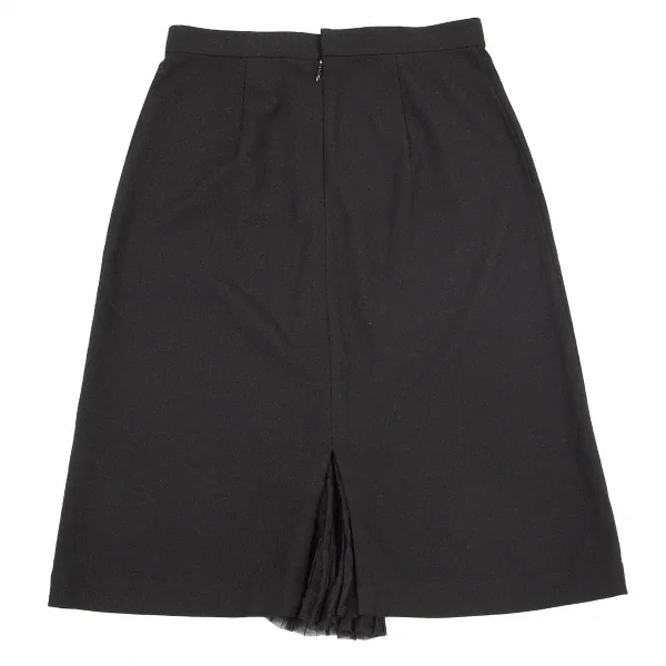 ジュンヤワタナベ コムデギャルソンJUNYA WATANABE COMME des GARCONSバックプリーツスリットストレッチスカート 黒M K-76812_008