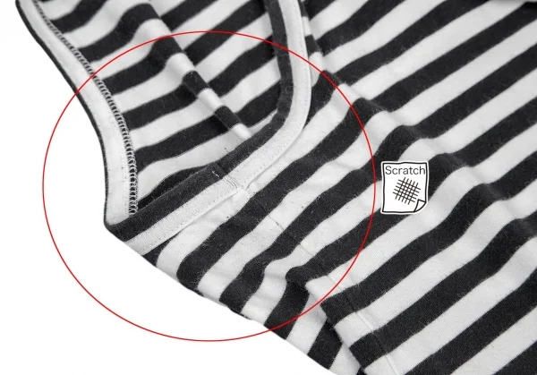 ジュンヤワタナベ コムデギャルソンJUNYA WATANABE COMME des GARCONSボーダータンクトップワンピース 白黒M K-76825_005
