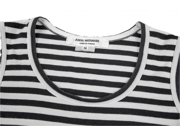 ジュンヤワタナベ コムデギャルソンJUNYA WATANABE COMME des GARCONSボーダータンクトップワンピース 白黒M K-76825_006