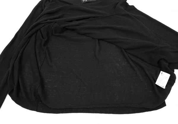 ヨウジヤマモト ファムYohji Yamamoto FEMME プライ バイ ラグネ キカス plyy by RAGNE KIKAS レーヨンコットン合わせデザインニット 黒2 K-76826_012