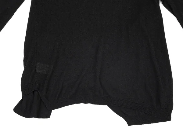 ヨウジヤマモト ファムYohji Yamamoto FEMME プライ バイ ラグネ キカス plyy by RAGNE KIKAS レーヨンコットン合わせデザインニット 黒2 K-76826_014