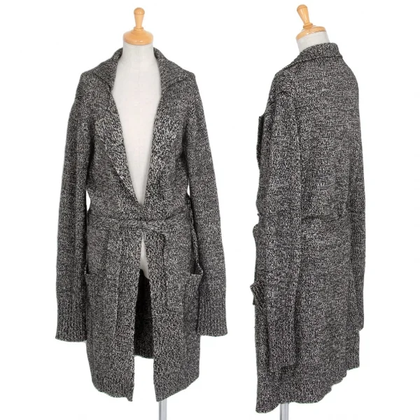 ヨウジヤマモト ファムYohji Yamamoto FEMME プライ バイ ラグネ キカス plyy by RAGNE KIKAS ラメニットガウンコート 黒シルバー2 K-76827_001