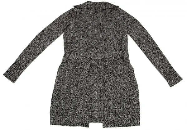 ヨウジヤマモト ファムYohji Yamamoto FEMME プライ バイ ラグネ キカス plyy by RAGNE KIKAS ラメニットガウンコート 黒シルバー2 K-76827_012