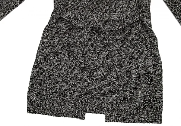 ヨウジヤマモト ファムYohji Yamamoto FEMME プライ バイ ラグネ キカス plyy by RAGNE KIKAS ラメニットガウンコート 黒シルバー2 K-76827_014