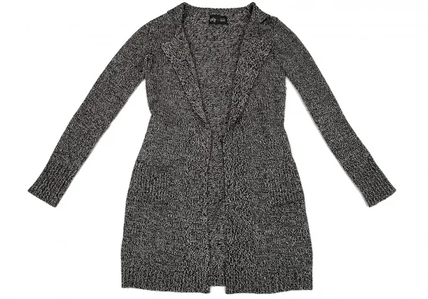 ヨウジヤマモト ファムYohji Yamamoto FEMME プライ バイ ラグネ キカス plyy by RAGNE KIKAS ラメニットガウンコート 黒シルバー2 K-76827_002