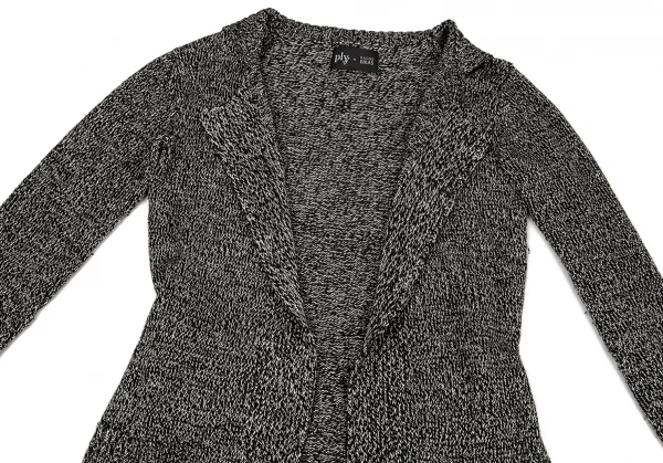 ヨウジヤマモト ファムYohji Yamamoto FEMME プライ バイ ラグネ キカス plyy by RAGNE KIKAS ラメニットガウンコート 黒シルバー2 K-76827_003