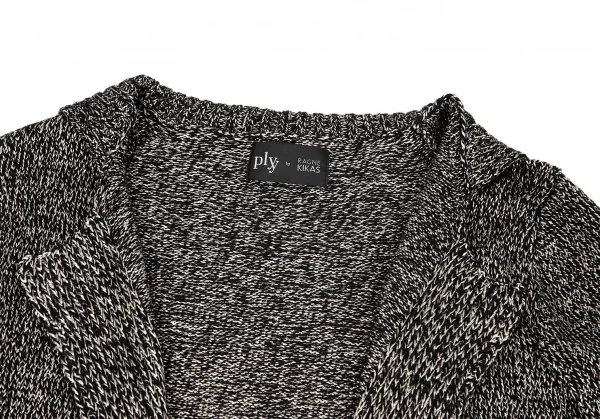 ヨウジヤマモト ファムYohji Yamamoto FEMME プライ バイ ラグネ キカス plyy by RAGNE KIKAS ラメニットガウンコート 黒シルバー2 K-76827_004