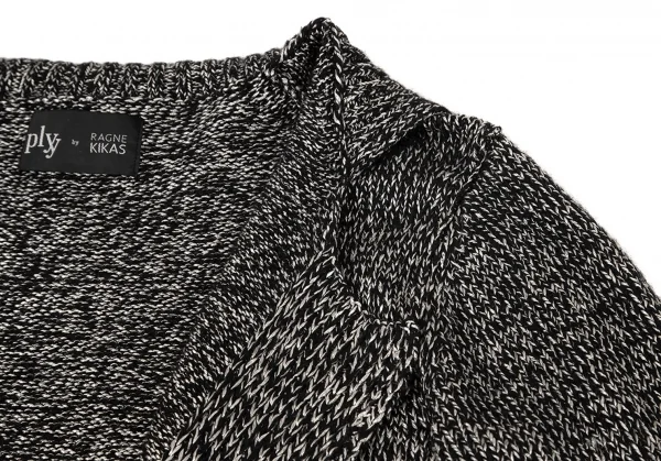 ヨウジヤマモト ファムYohji Yamamoto FEMME プライ バイ ラグネ キカス plyy by RAGNE KIKAS ラメニットガウンコート 黒シルバー2 K-76827_005