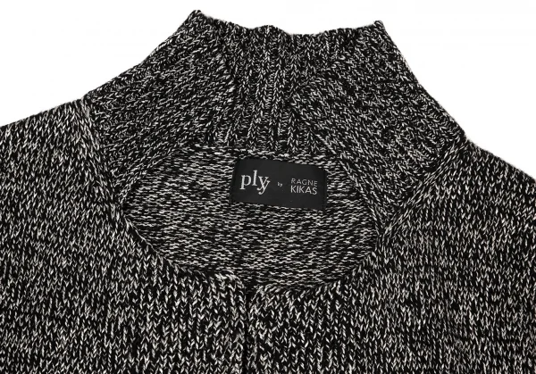 ヨウジヤマモト ファムYohji Yamamoto FEMME プライ バイ ラグネ キカス plyy by RAGNE KIKAS ラメニットガウンコート 黒シルバー2 K-76827_006