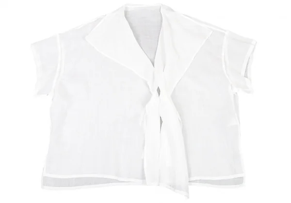 ワイズY's リネンビッグシルエット変形ブラウス 白2 K-76829_002