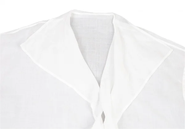 ワイズY's リネンビッグシルエット変形ブラウス 白2 K-76829_003