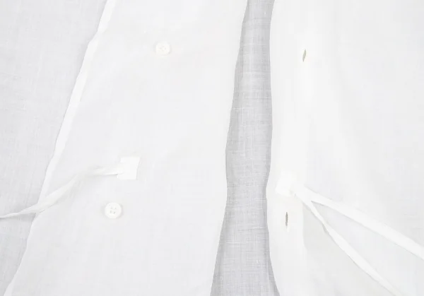 ワイズY's リネンビッグシルエット変形ブラウス 白2 K-76829_010