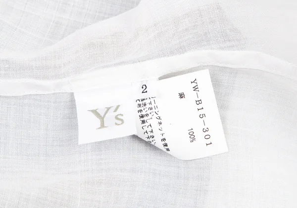 ワイズY's リネンビッグシルエット変形ブラウス 白2 K-76829_017