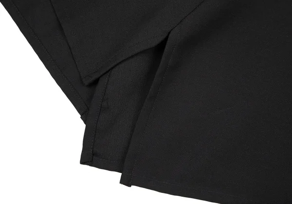 ヨウジヤマモト ノアールYohji Yamamoto NOIR 混紡ウールギャバ異素材切替ワイドスカート 黒1 K-76830_012