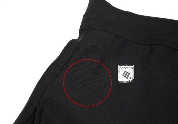 ヨウジヤマモト ノアールYohji Yamamoto NOIR 混紡ウールギャバ異素材切替ワイドスカート 黒1 K-76830_004