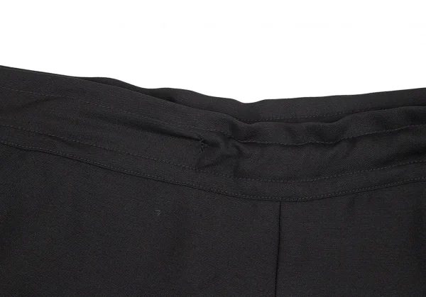 ヨウジヤマモト ノアールYohji Yamamoto NOIR 混紡ウールギャバ異素材切替ワイドスカート 黒1 K-76830_005