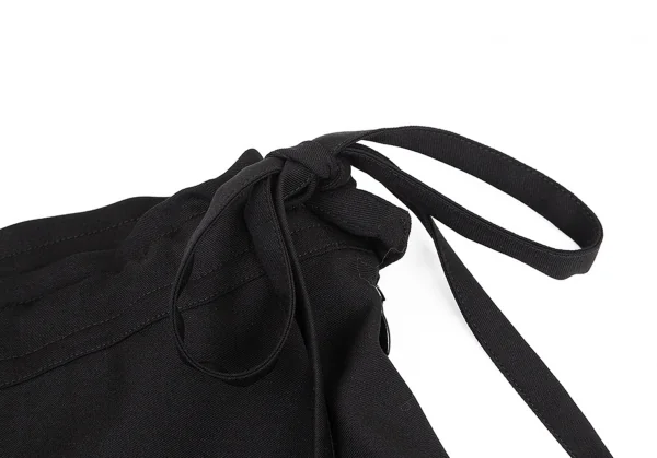 ヨウジヤマモト ノアールYohji Yamamoto NOIR 混紡ウールギャバ異素材切替ワイドスカート 黒1 K-76830_007