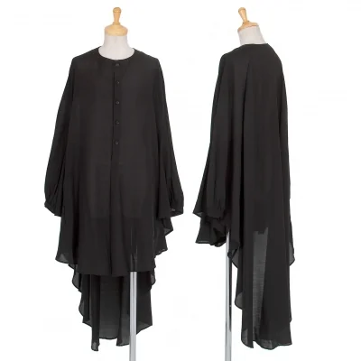 ヨウジヤマモト ノアールYohji Yamamoto NOIR レーヨンポリアシンメトリードレープブラウス