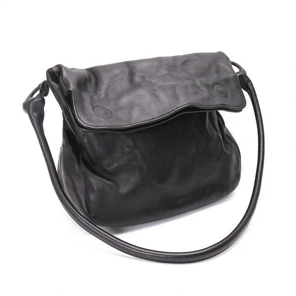 ヨーガンレールJURGEN LEHL レザーフラップショルダーバッグ 黒 K-76887_001
