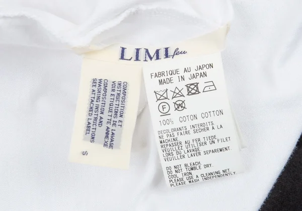 リミフゥ×ミハラヤスヒロLIMI feu×MIHARA YAUHIRO ロゴプリントバイカラービッグシルエットTシャツ 白黒S K-76899_011