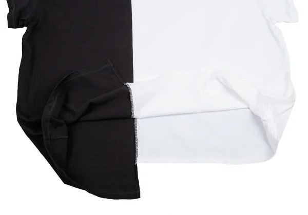 リミフゥ×ミハラヤスヒロLIMI feu×MIHARA YAUHIRO ロゴプリントバイカラービッグシルエットTシャツ 白黒S K-76899_007