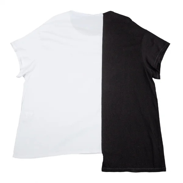 リミフゥ×ミハラヤスヒロLIMI feu×MIHARA YAUHIRO ロゴプリントバイカラービッグシルエットTシャツ 白黒S K-76899_008