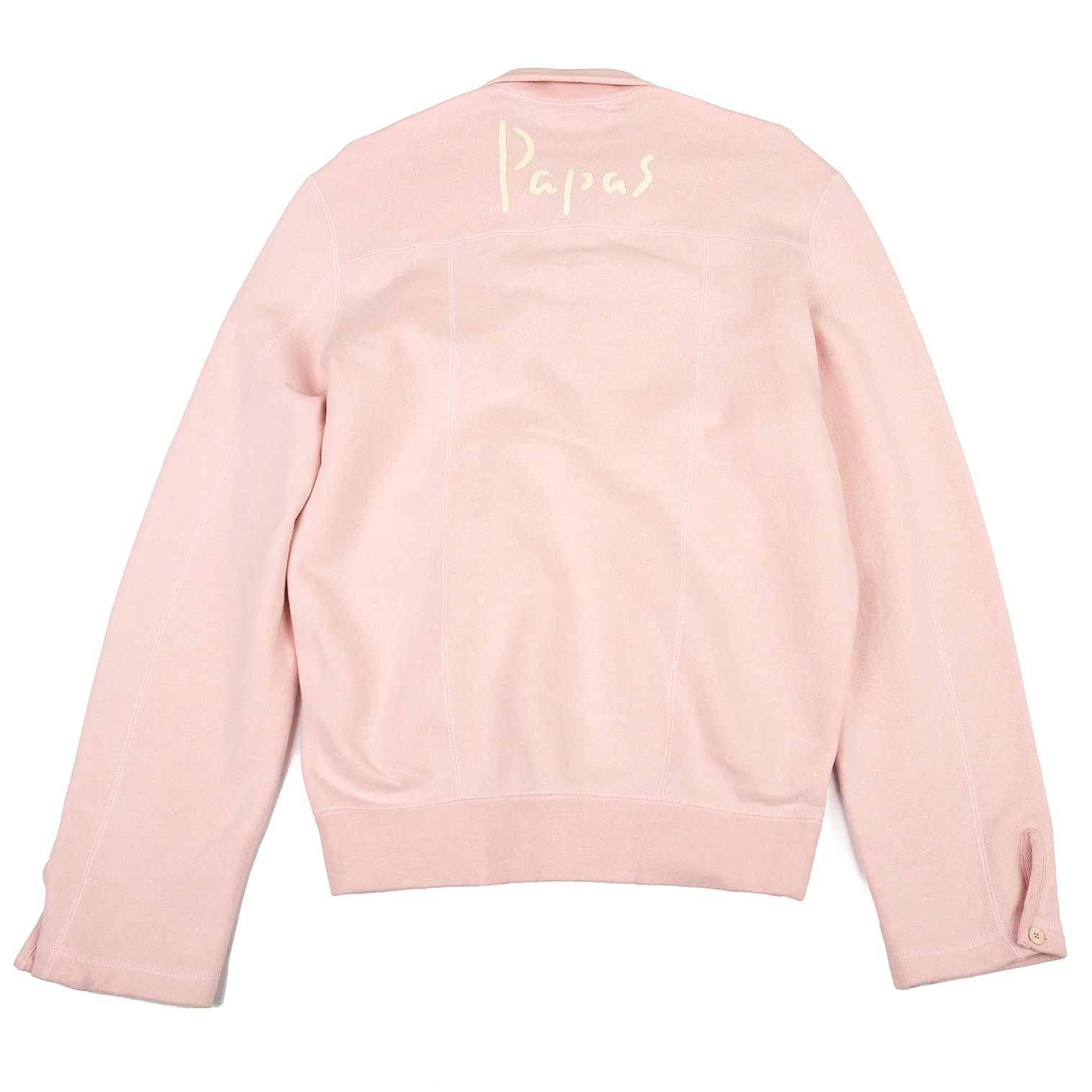 美品  パパスPapas ピッグワッペンスウェットジップブルゾン ピンク48M トップス
