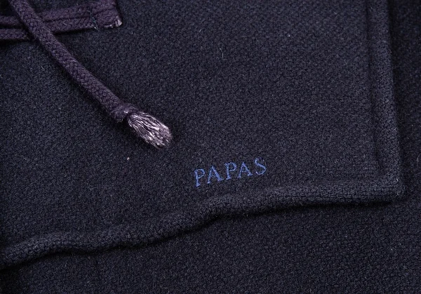 パパスPapas ワンポイントロゴ刺繍ダッフルコート 紺M K-76949_007