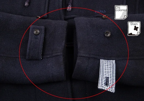 パパスPapas ワンポイントロゴ刺繍ダッフルコート 紺M K-76949_009