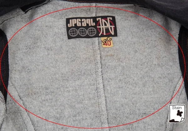 ジャンポールゴルチエJean Paul GAULTIER PARIS 裏起毛スウェットノースリーブライダースジャケット 黒40 K-76962_011