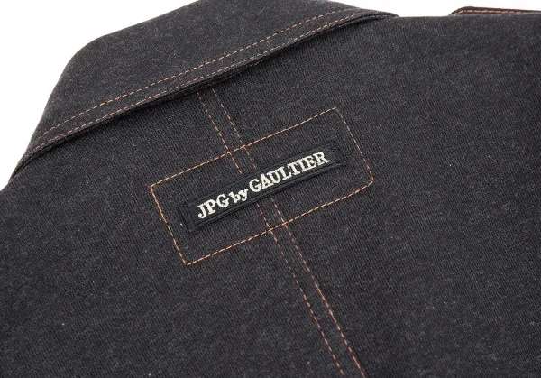 ジャンポールゴルチエJean Paul GAULTIER PARIS 裏起毛スウェットノースリーブライダースジャケット 黒40 K-76962_014