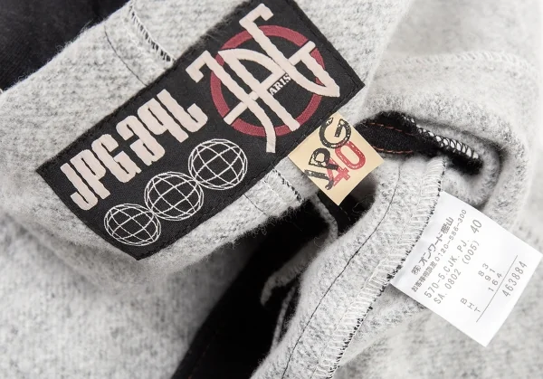 ジャンポールゴルチエJean Paul GAULTIER PARIS 裏起毛スウェットノースリーブライダースジャケット 黒40 K-76962_016