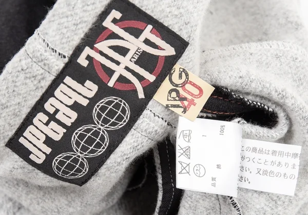 ジャンポールゴルチエJean Paul GAULTIER PARIS 裏起毛スウェットノースリーブライダースジャケット 黒40 K-76962_017